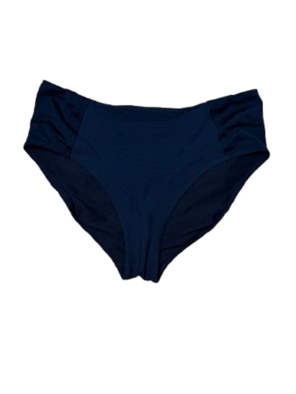 ATHLETA Ribbed Side Ruched Bikini Bottoms Size Medium Black